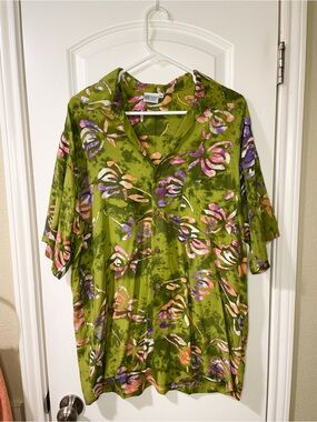 Hary Dary Bright Green Water Color Hawaiian Shirt